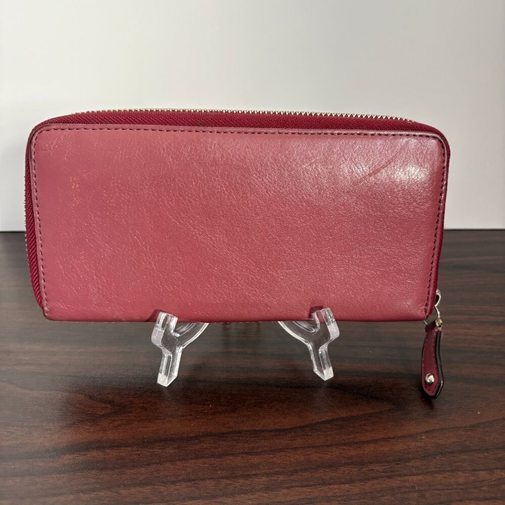 Coach Ashley Pleated Convertible Leather Satchel Mauve with Wallet - Picture 6 of 16